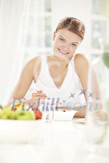 Woman having a breakfast