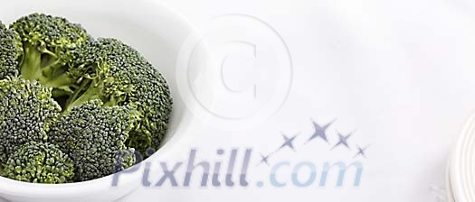 Fresh broccoli in a bowl