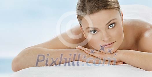 Woman relaxing in the spa