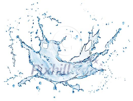 Energetic water splash with clipping path