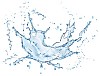 Energetic water splash with clipping path