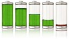 Stylish glass batteries with charging level indicators