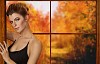Sexy girl in front of autumn window