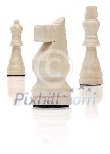Clipped chess pieces