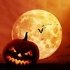Halloween pumpkin on a moonlight