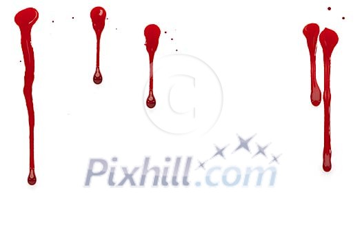 Clipped blood stains on a white background Clipped blood stains on a white background