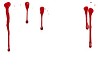 Clipped blood stains on a white background