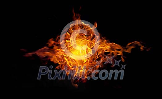 Flames on a black background