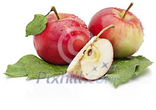 Clipped red apples