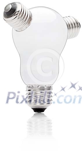 Clipped lightbulb with three sockets Clipped lightbulb with three sockets