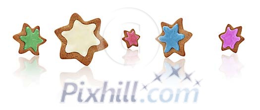 Clipped gingerbread stars with icing