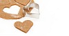 Making of gingerbread heart on a white background