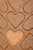Gingerbread dough with hearts