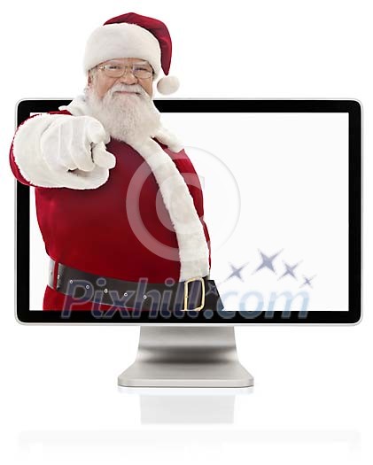 Clipped Santa almost out of the screen
