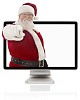 Clipped Santa almost out of the screen