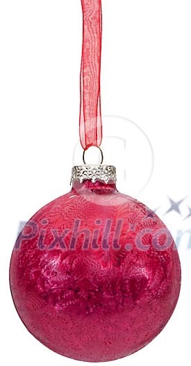 Clipped red christmas ball