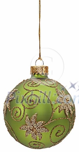 Clipped green christmas ball