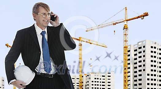 Man at the building site Man at the building site