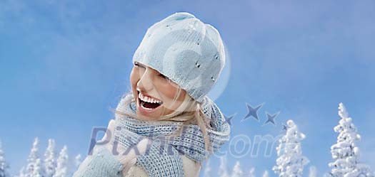 Woman enjoying winter