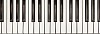 Piano keys on a white background