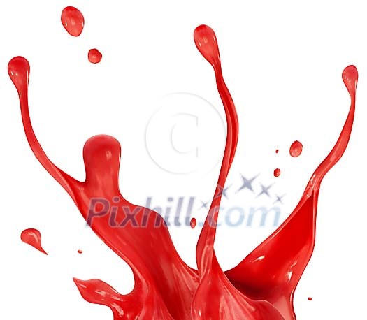 Clipped red paint splashing