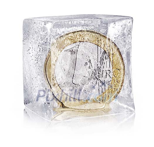 Clipped ice-cube on a white background