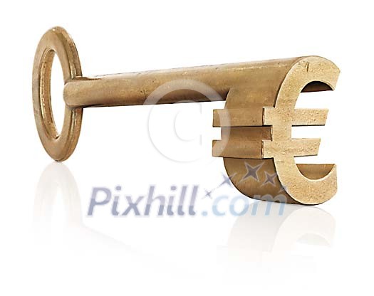 Clipped key with euro sign