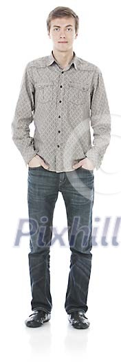 Clipped young man standing Clipped young man standing