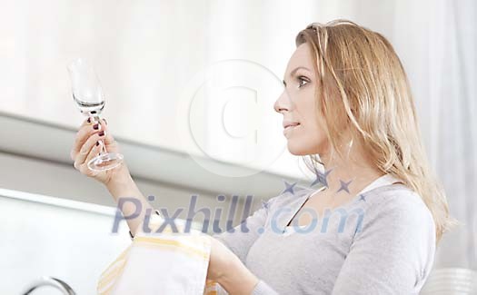 Woman holding a glass