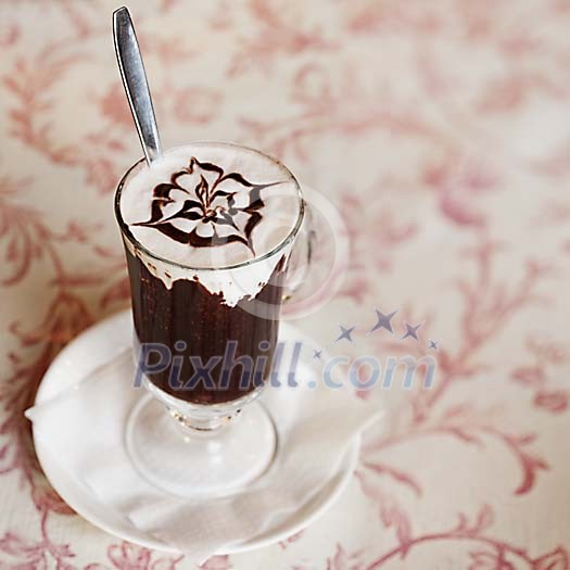 Nicely served cup of cocoa Nicely served cup of cocoa