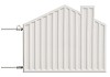 Clipped radiator shaped as a house