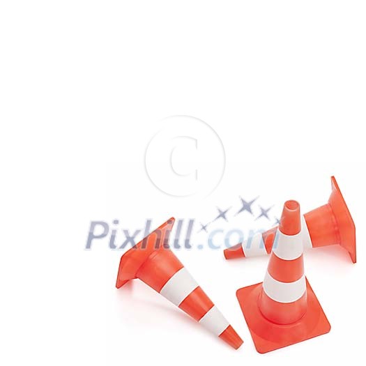 Clipped traffic cones in the corner Clipped traffic cones in the corner