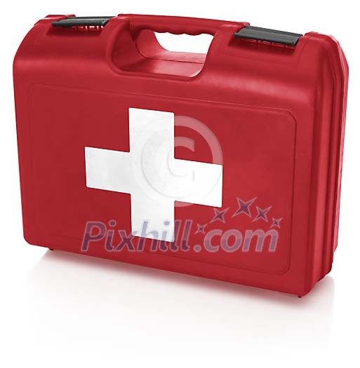 Clipped first aid kit
