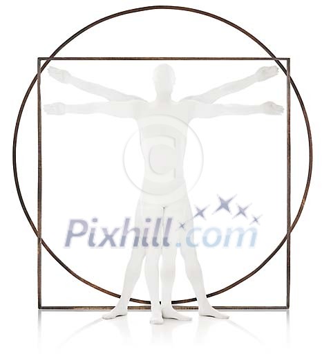 Clipped white man as the Vitruvian Man Clipped white man as the Vitruvian Man