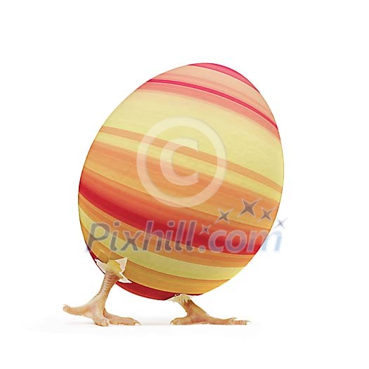 Clipped easter egg with chick legs