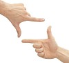 Clipped male hands forming a rectangle