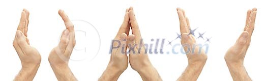 Clipped male hands applauding Clipped male hands applauding