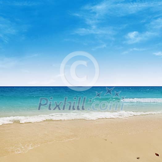 Waves at the sandy beach