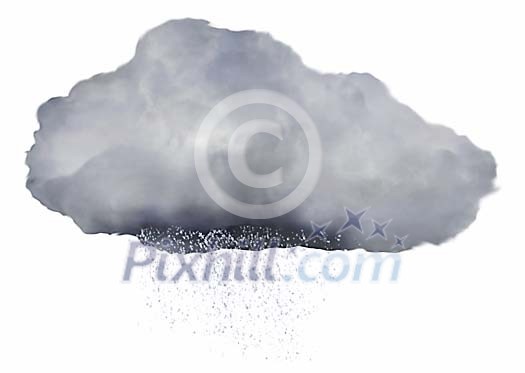 Clipped cloud with rain Clipped cloud with rain