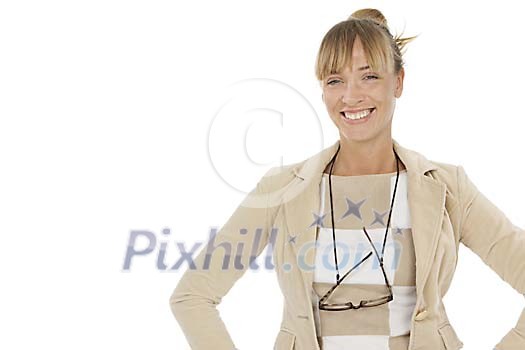 20-30 year old woman smiling to camera