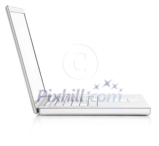 Isolated laptop from side view