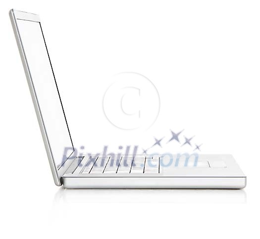 Isolated laptop from side view Isolated laptop from side view