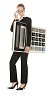Accountant with a giant calculator