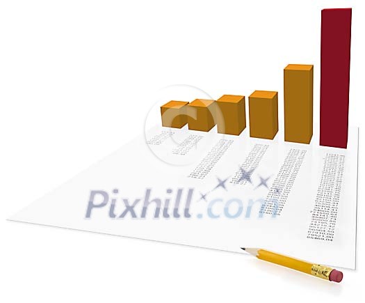 Numbers, pencil and the graph Numbers, pencil and the graph