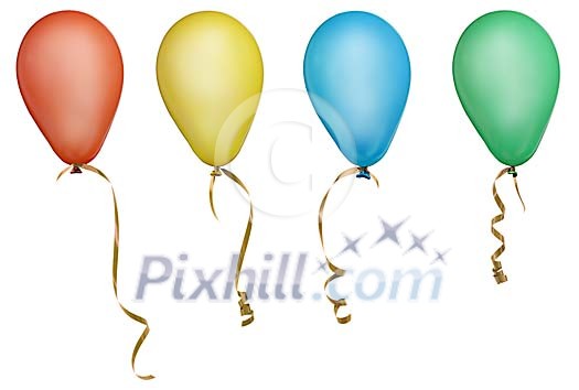4 isolated balloons including mask