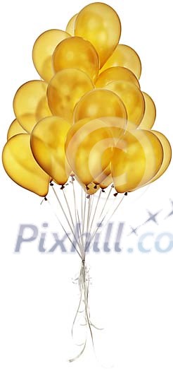 Collection of golden helium balloons