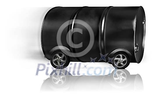 Oil barrel on wheels