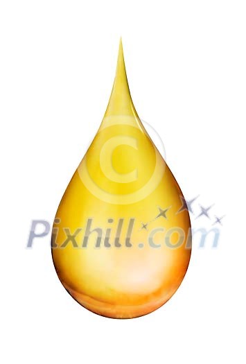 Isolated golden oil drop