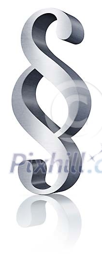 Isolated metal paragraph symbol