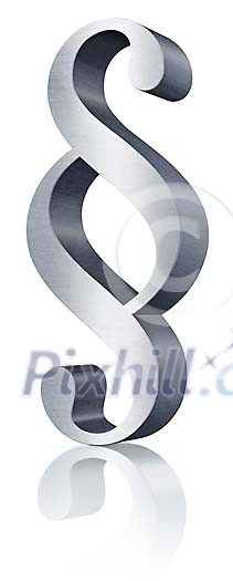 Isolated metal paragraph symbol Isolated metal paragraph symbol